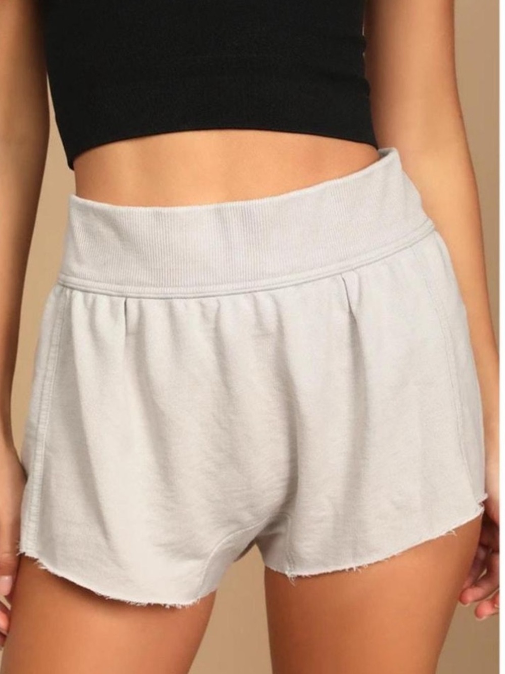 FP Movement gray cotton hot shot harem lounge shorts ladies M NWT